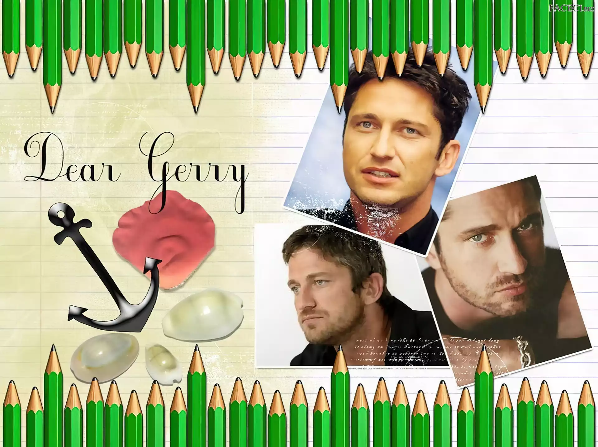 kotwica, Gerard Butler, ołówek